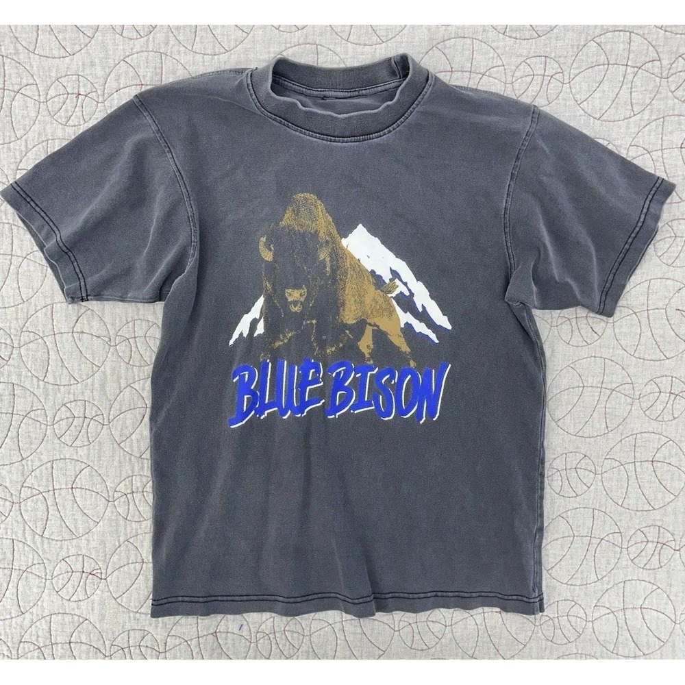 Blue Bison Faded Heavyweight Cotton Short Sleeve T-shirt / Men's Medium